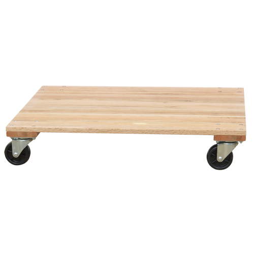Solid Platform Wood Dolly, Rubber Wheels, 1200 lbs. Capacity, 18" W x 30" D x 7" H Equipment World