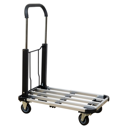 Folding Handle Platform Truck, Aluminum, 300 lbs., 28" L x 16" W, 37.75" High Equipment World