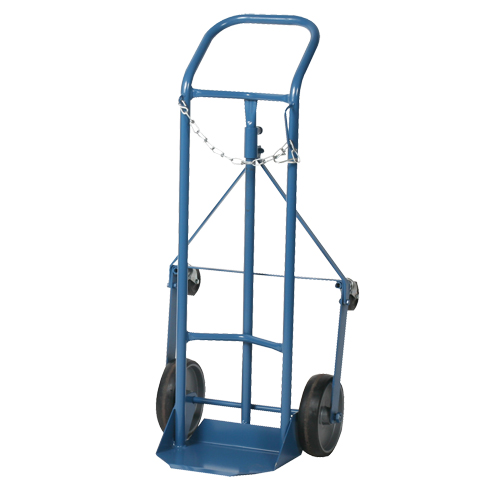 Professional Gas Cylinder Truck CC-1, Mold-on Rubber Wheels, 9" W x 7-1/4" L Base, 250 lbs. Equipment World