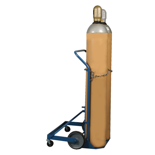Professional Double Gas Cylinder Truck CC-2, Mold-on Rubber Wheels, 16-7/8" W x 7-1/4" L Base, 500 lbs. Equipment World