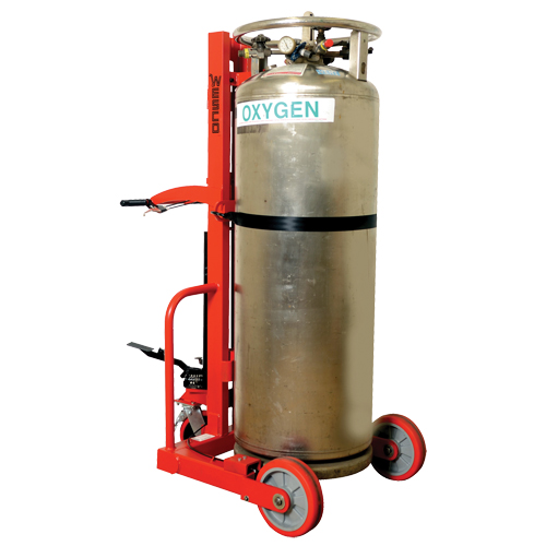 Hydraulic Large Liquid Gas Cylinder Cart HLCC, Polyurethane Wheels, 20" W x 20" D Base, 1000 lbs. Equipment World