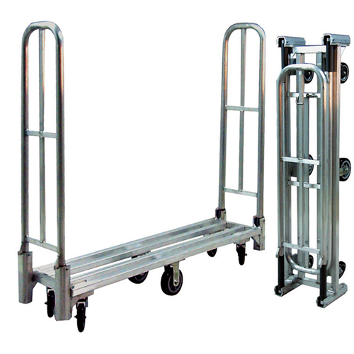 Aluminum U-Boat Folding Utility Cart, 16" W x 60" L, 1500 lbs. Cap., Polyurethane Wheels Equipment World