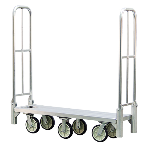 Aluminum U-Boat Folding Bulk Delivery Cart, 18" W x 61" L, 1200 lbs. Cap., Polyurethane Wheels Equipment World
