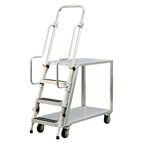 Chariot de pr&eacute;paration en aluminium avec &eacute;chelle, Aluminium, 22" la x 51-1/2" p, 2 tablettes, Capacit&eacute; 800 lb Equipment World