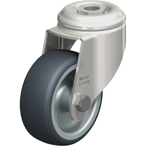 Stainless Steel Thermoplastic Elastomer Caster, Swivel, 3-1/8" (79.5 mm) Dia., 220 lbs. (100 kg.) Capacity Equipment World