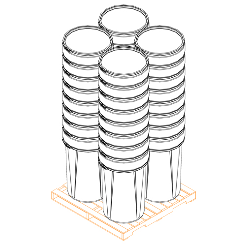 Nestable Polyethylene Drum, 55 US gal (45 imp. gal.), Open Top, Blue Equipment World