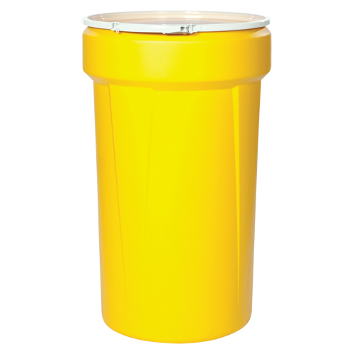 Nestable Polyethylene Drum, 30 US gal (25 imp. gal.), Open Top, Yellow Equipment World