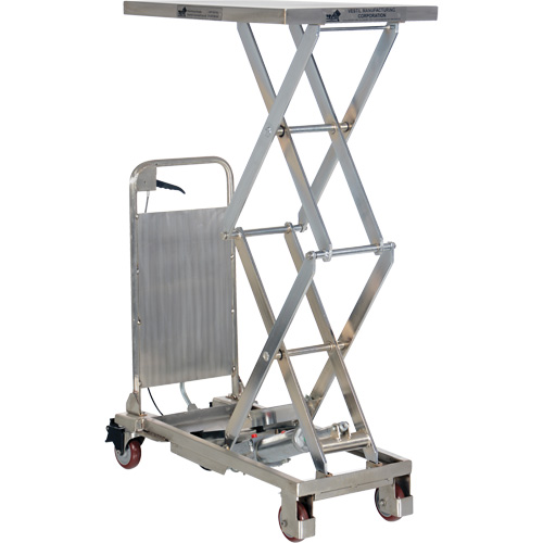 Manual Hydraulic Scissor Lift Table, 27-1/2" L x 17-3/4" W, Partial Stainless Steel, 220 lbs. Capacity Equipment World