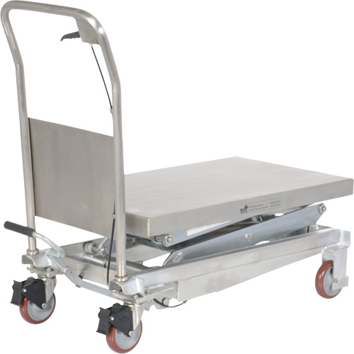 Manual Hydraulic Scissor Lift Table, 35-1/2" L x 20" W, Partial Stainless Steel, 800 lbs. Capacity Equipment World