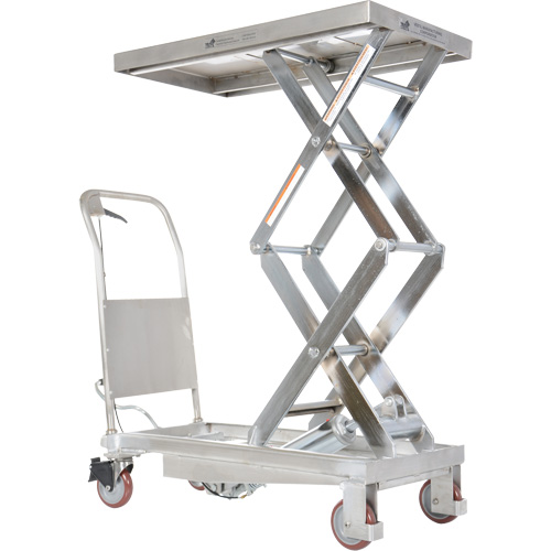 Manual Hydraulic Scissor Lift Table, 35-1/2" L x 20" W, Partial Stainless Steel, 800 lbs. Capacity Equipment World