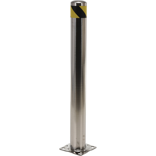 Safety Bollard, Stainless Steel, 42" H x 8" W, Silver Equipment World