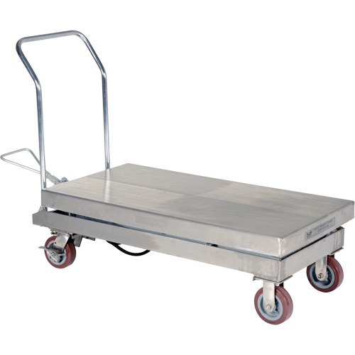 Manual Hydraulic Scissor Lift Table, 47" L x 24" W, Partial Stainless Steel, 2000 lbs. Capacity Equipment World