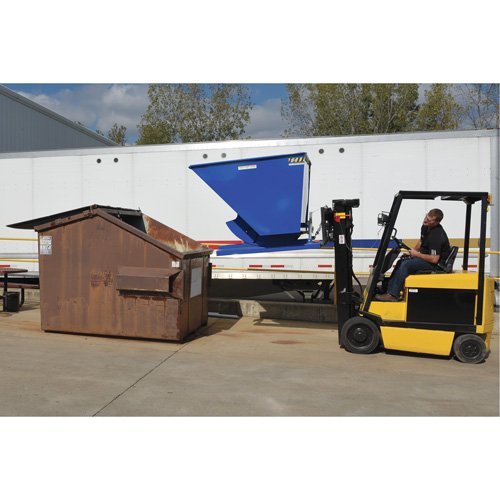 Self-Dumping Hopper, Steel, 2 cu.yd., Blue Equipment World