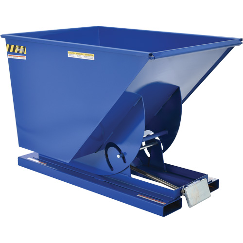 Self-Dumping Hopper, Steel, 1 cu.yd., Blue Equipment World