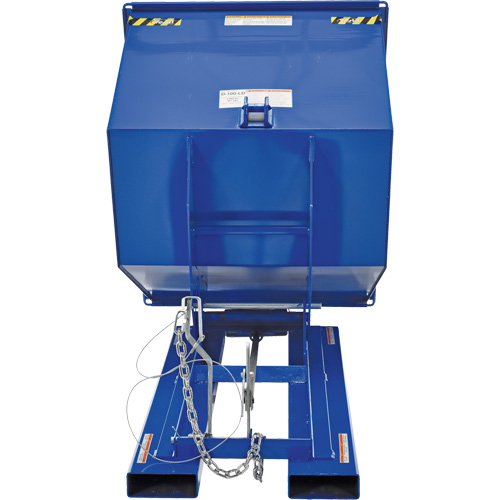 Self-Dumping Hopper, Steel, 1 cu.yd., Blue Equipment World