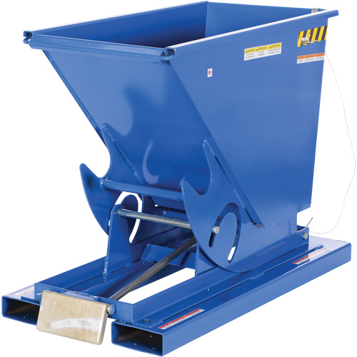 Self-Dumping Hopper, Steel, 1/3 cu.yd., Blue Equipment World