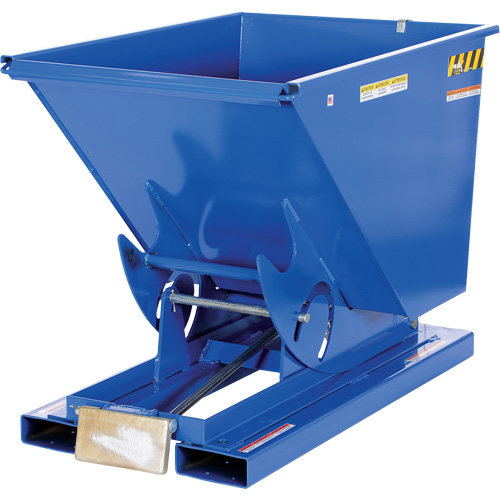 Self-Dumping Hopper, Steel, 1/2 cu.yd., Blue Equipment World