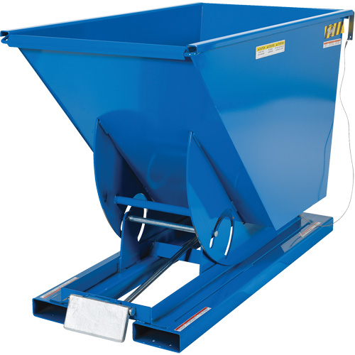 Self-Dumping Hopper, Steel, 3/4 cu.yd., Blue Equipment World