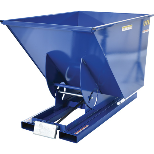 Self-Dumping Hopper, Steel, 1 cu.yd., Blue Equipment World