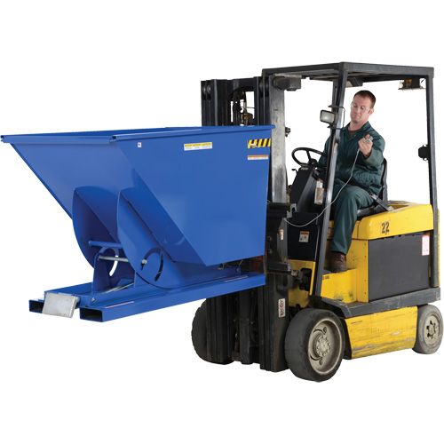 Self-Dumping Hopper, Steel, 1-1/2 cu.yd., Blue Equipment World