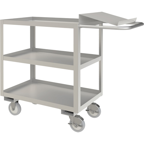 Industrial Grade Order Picking Cart, 39" H x 18-1/8" W x 45" D, 3 Shelves, 1200 lbs. Capacity Equipment World