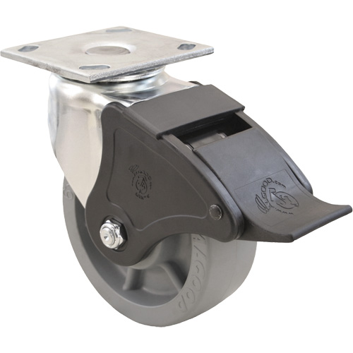 Roulette Emaxx, Pivotant avec frein, 4" (101,6 mm), Envirothane, 1000 lb (453,6 kg) Equipment World