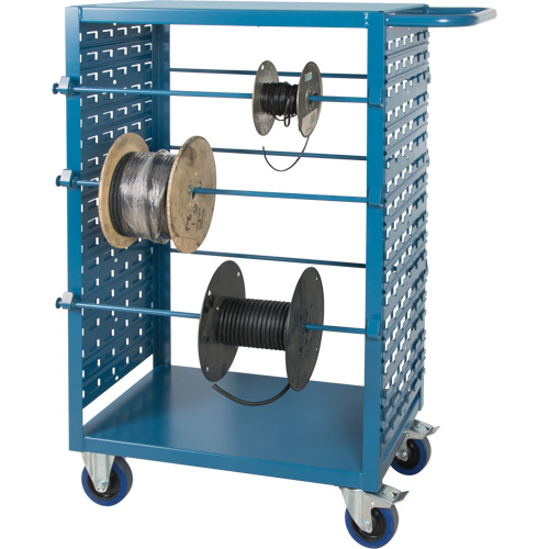 Mobile Wire Spool Cart, Steel, 6 Rod, 21" W x 48" H x 38" D, 1200 lbs. Capacity Equipment World