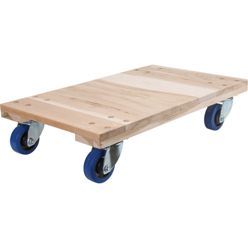 Medium-Duty Solid Wood Dollies, Polyolefin Wheels, 900 lbs. Capacity, 18" W x 30" D x 7" H Equipment World