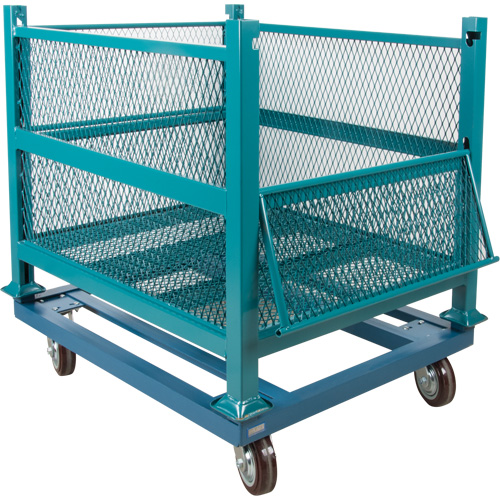 Dolly for Open Mesh Container, 40.5" W x 34-1/2" D x 10" H, 3000 lbs. Capacity Equipment World