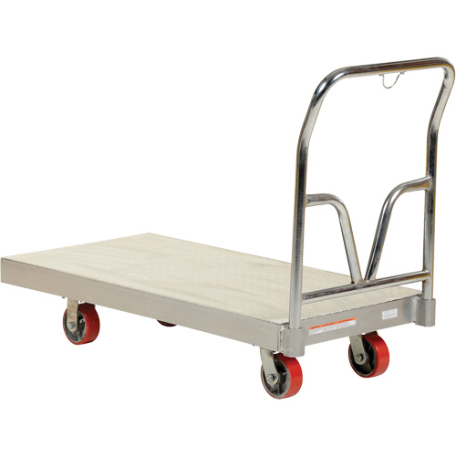Aluminum Sheet Deck Platform Truck, 24" W x 48" L, 3600 lbs. Cap., Polyurethane Wheels Equipment World