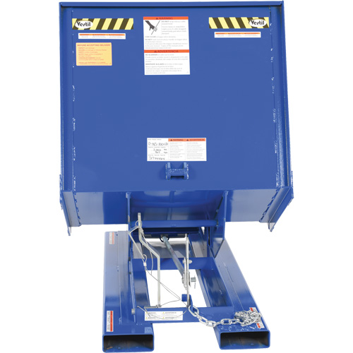 Open Sided Hopper, Steel, 1 cu.yd., Blue Equipment World