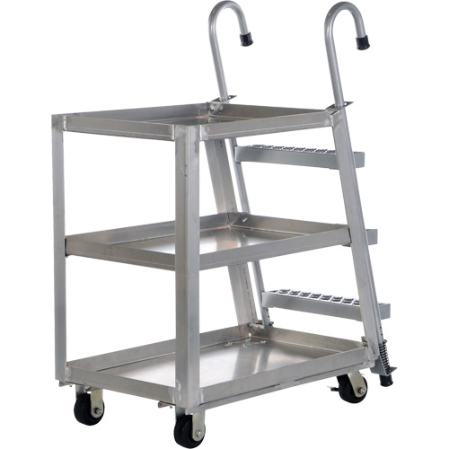 Chariot de pr&eacute;l&egrave;vement de stock, Aluminium, 21-7/8" la x 40" p, 3 tablettes, Capacit&eacute; 660 lb Equipment World