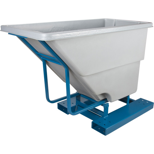 Self-Dumping Hopper, Polyethylene, 5/8 cu.yd., Grey Equipment World