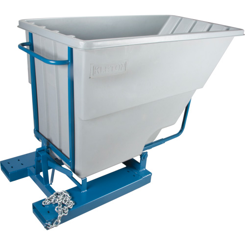 Self-Dumping Hopper, Polyethylene, 1-1/10 cu.yd, Grey Equipment World