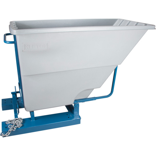 Self-Dumping Hopper, Polyethylene, 1-1/10 cu.yd, Grey Equipment World
