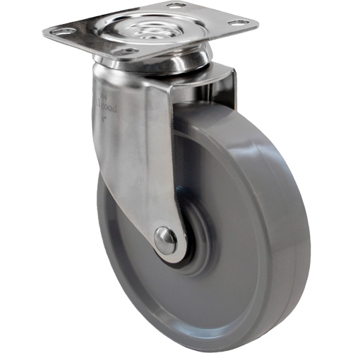 Roulette 2309, Pivotant, 4" (101,6 mm), Gris Envirothane, 350 lb (158,8 kg) Equipment World