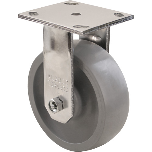 Max9 Caster, Rigid with Brake, 5" (127 mm), Envirothane Grey-WOW, 1000 lbs. (453.6 kg.) Equipment World