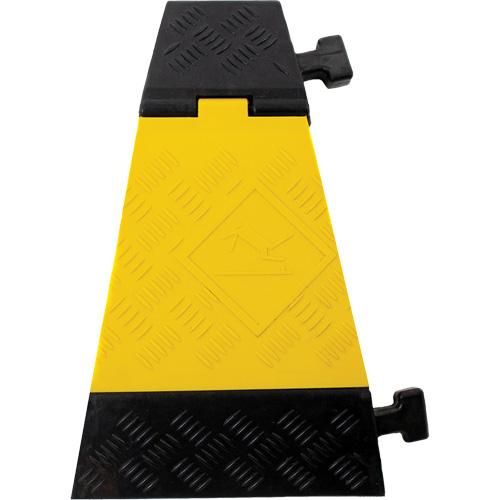 Powerhouse Heavy-Duty Left Turn Cable Protector, 3 Channels, 12" L x 19.75" W x 3" H Equipment World