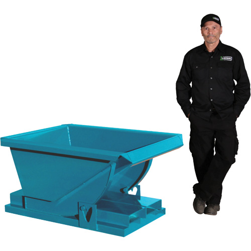 Self-Dumping Hopper, Steel, 1/4 cu.yd., Blue Equipment World