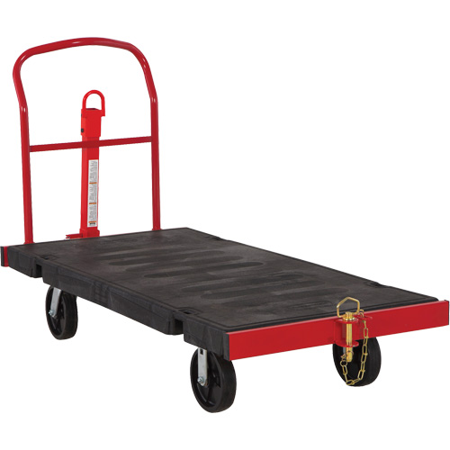 Towable Platform Cart, 64-1/4" L x 30-1/2" W, 2500 lbs. Cap., Polyolefin Wheels Equipment World