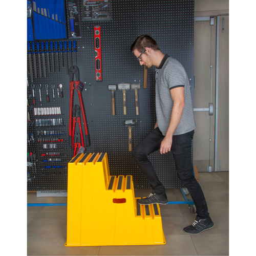 Industrial Step Stool, 3 Steps, 34-13/16" x 22-7/16" x 28-1/2" High Equipment World