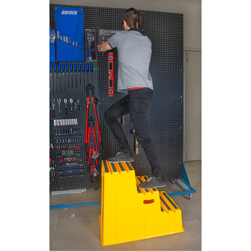 Industrial Step Stool, 3 Steps, 34-13/16" x 22-7/16" x 28-1/2" High Equipment World