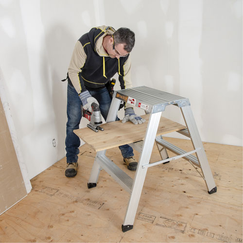 Portable Work-Stand Saw Horse, Aluminum Frame, 12-1/4" D x 36" H Equipment World
