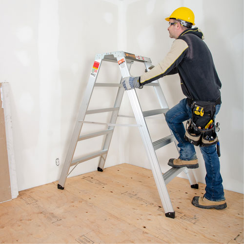 Portable Work-Stand Saw Horse, Aluminum Frame, 12-1/4" D x 56" H Equipment World