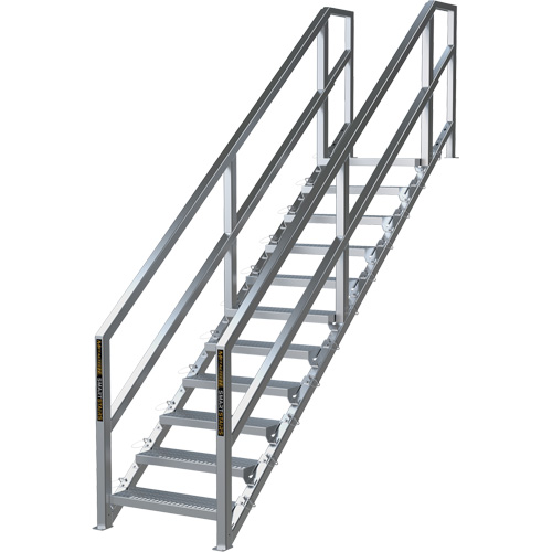 SmartStairs 11-16 Steps Modular Construction Stair System, 120" H Equipment World