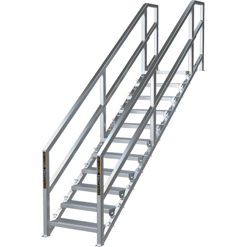 SmartStairs 11-16 Steps Modular Construction Stair System, 120" H Equipment World