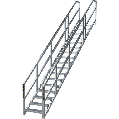 SmartStairs 17-21 Steps Modular Construction Stair System, 157-1/2" H Equipment World