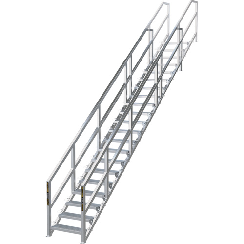 SmartStairs 17-21 Steps Modular Construction Stair System, 157-1/2" H Equipment World