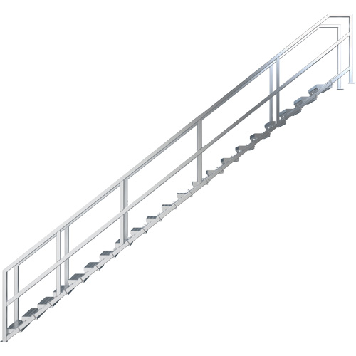 SmartStairs 17-21 Steps Modular Construction Stair System, 157-1/2" H Equipment World