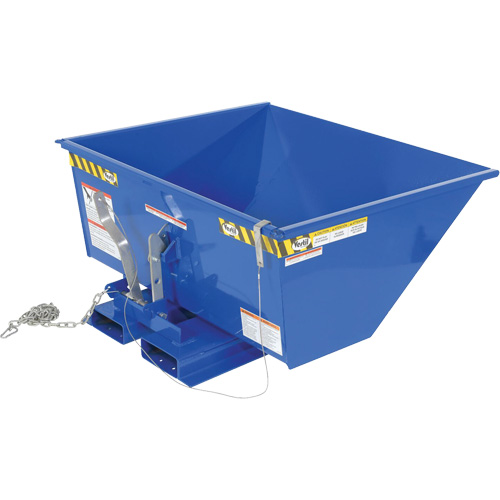 Low Profile D-Style Self Dumping Hopper, Steel, 1/2 cu.yd., Blue Equipment World